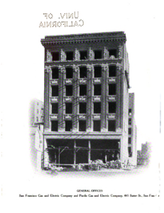 The 445 Sutter under construction, circa 1909. A rare view of the building rising in downtown San Francisco, a construction took shape on Sutter Street.